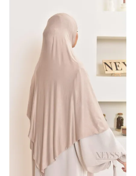 khimar jersey court, avec zip,idéal femme allaitante, pratique à enfiler
