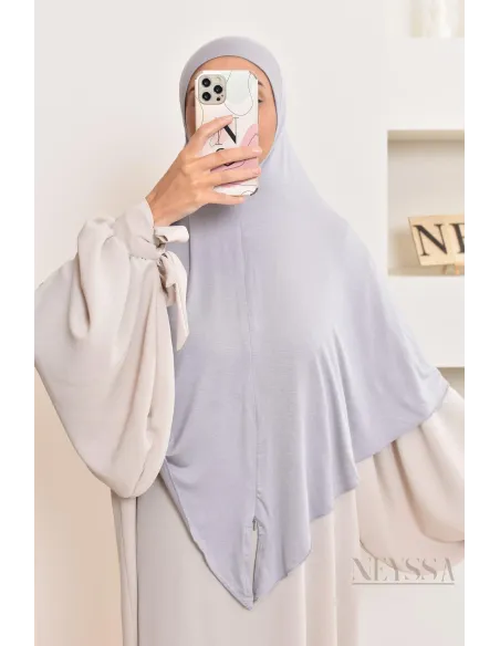 khimar jersey court, avec zip,idéal femme allaitante, pratique à enfiler