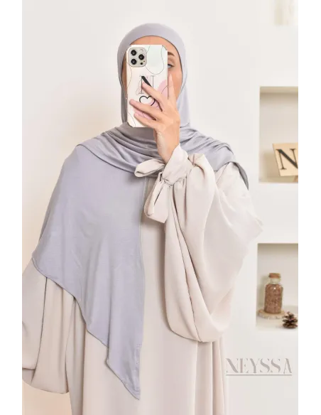 khimar jersey court, avec zip,idéal femme allaitante, pratique à enfiler
