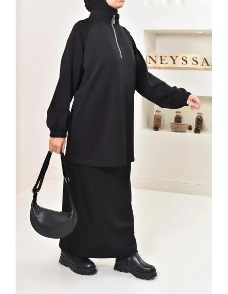 jupe longue droite femme, fluide et extensible, style sportswear chic