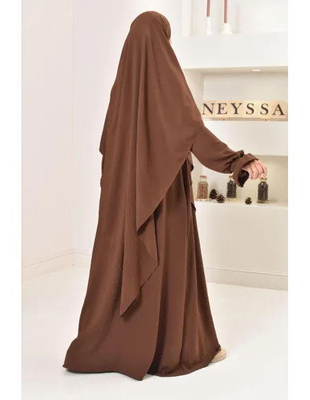 Ensemble abaya khimar soie de Jazz, tenue légiférée ample et fluide