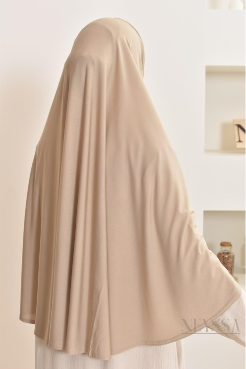 Khimar à enfiler rond lycra, idéal pour le quotidien, tissu fluide