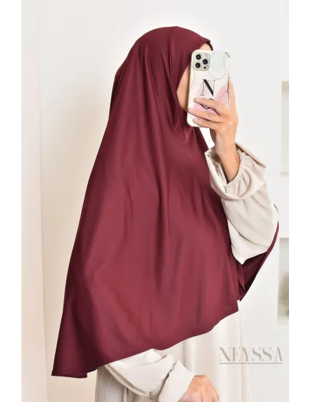 Khimar à enfiler rond lycra, idéal pour le quotidien, tissu fluide
