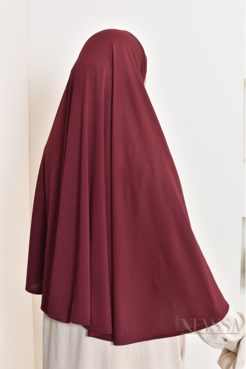 Khimar à enfiler rond lycra, idéal pour le quotidien, tissu fluide