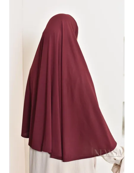 Khimar à enfiler rond lycra, idéal pour le quotidien, tissu fluide