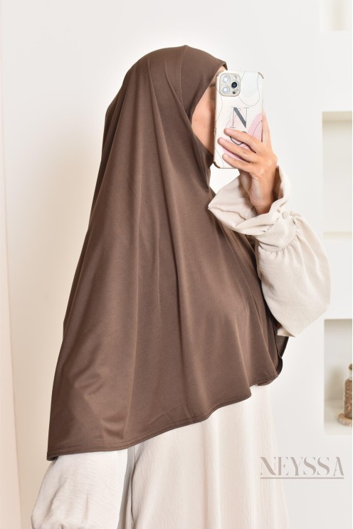 Khimar à enfiler rond lycra, idéal pour le quotidien, tissu fluide
