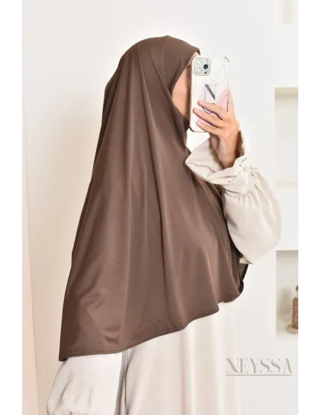 Khimar à enfiler rond lycra, idéal pour le quotidien, tissu fluide