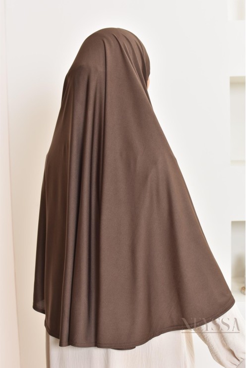 Khimar à enfiler rond lycra, idéal pour le quotidien, tissu fluide