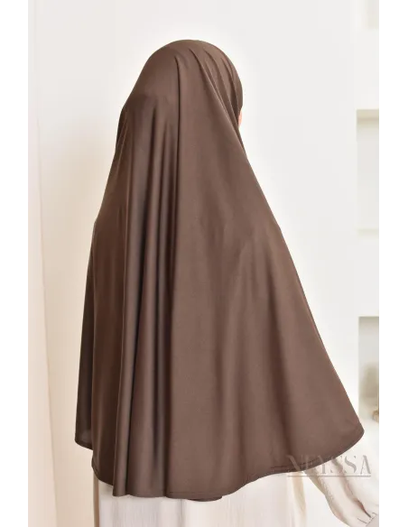 Khimar à enfiler rond lycra, idéal pour le quotidien, tissu fluide