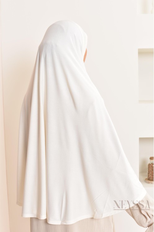 Khimar à enfiler rond lycra, idéal pour le quotidien, tissu fluide