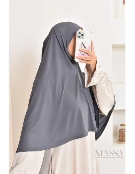 Khimar à enfiler rond lycra, idéal pour le quotidien, tissu fluide