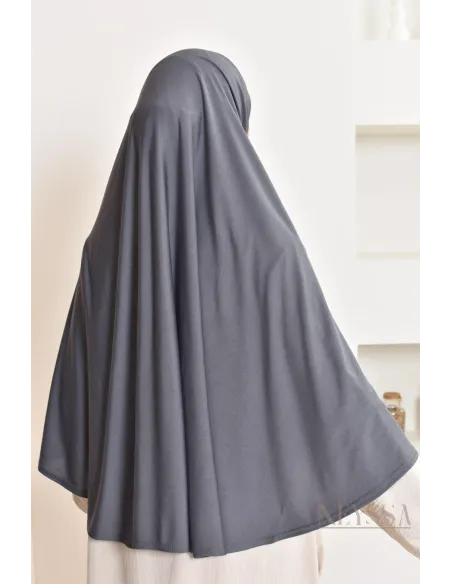 Khimar à enfiler rond lycra, idéal pour le quotidien, tissu fluide