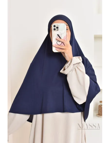 Khimar à enfiler rond lycra, idéal pour le quotidien, tissu fluide