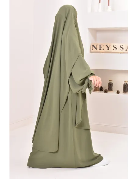 Ensemble abaya khimar extra long soie de Jazz, légiféré, made in france