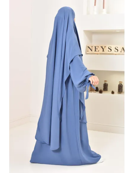 Ensemble abaya khimar extra long soie de Jazz, légiféré, made in france