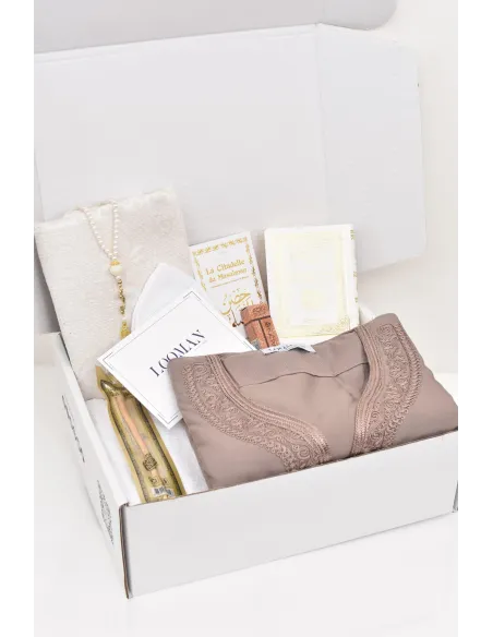 Box Omra Hajj Homme, gift idea, Ihram box, premium Qamis, prayer mats