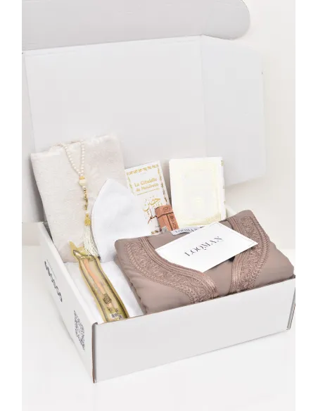 Box Omra Hajj Homme, gift idea, Ihram box, premium Qamis, prayer mats