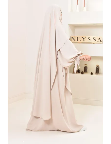 Khimar extra long en soie de Jazz à nouer, voile légiféré, moderne