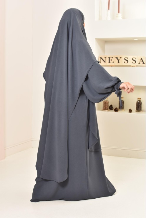 Khimar extra long en soie de Jazz à nouer, voile légiféré, moderne