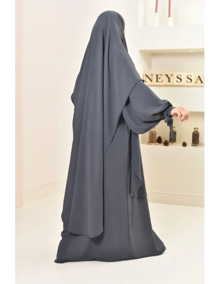 Khimar extra long en soie de Jazz à nouer, voile légiféré, moderne