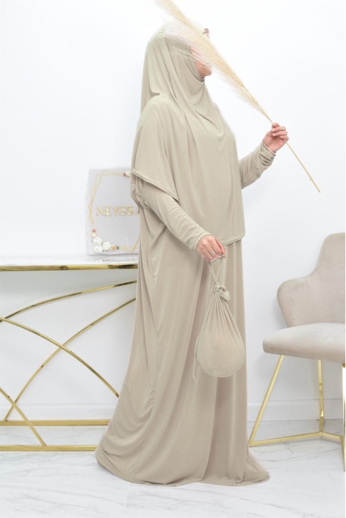 Abaya papillon ample de priere avec hijab intégré au meilleur prix
