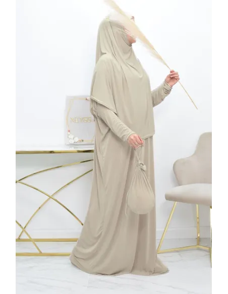 Abaya papillon ample de priere avec hijab intégré au meilleur prix