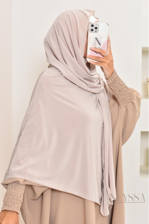 hijab Khimar jersey premium 2 en 1 modèle court, facile à enfiler, modest fashion