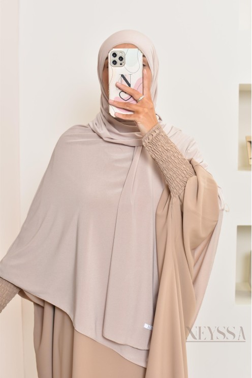 hijab Khimar jersey premium 2 en 1 modèle court, facile à enfiler, modest fashion