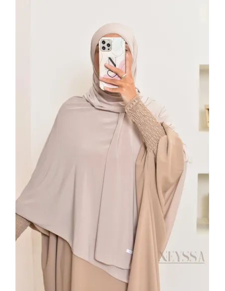 hijab Khimar jersey premium 2 en 1 modèle court, facile à enfiler, modest fashion