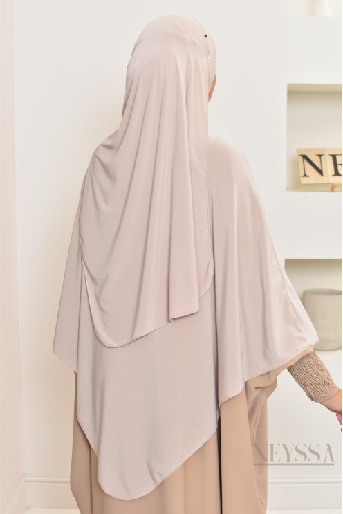 hijab Khimar jersey premium 2 en 1 modèle court, facile à enfiler, modest fashion