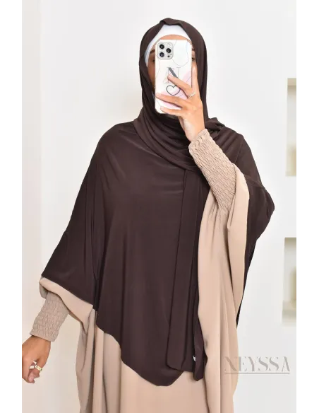 hijab Khimar jersey premium 2 en 1 modèle court, facile à enfiler, modest fashion