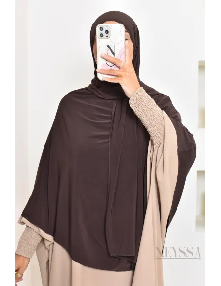 hijab Khimar jersey premium 2 en 1 modèle court, facile à enfiler, modest fashion