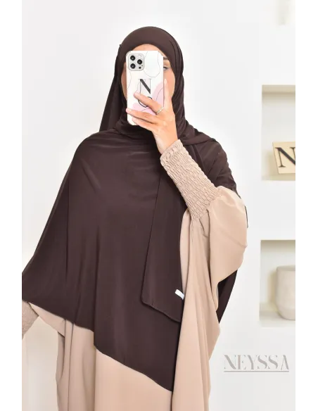 hijab Khimar jersey premium 2 en 1 modèle court, facile à enfiler, modest fashion
