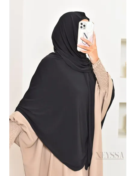 hijab Khimar jersey premium 2 en 1 modèle court, facile à enfiler, modest fashion
