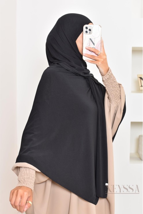 hijab Khimar jersey premium 2 en 1 modèle court, facile à enfiler, modest fashion
