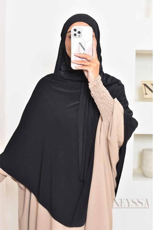 hijab Khimar jersey premium 2 en 1 modèle court, facile à enfiler, modest fashion