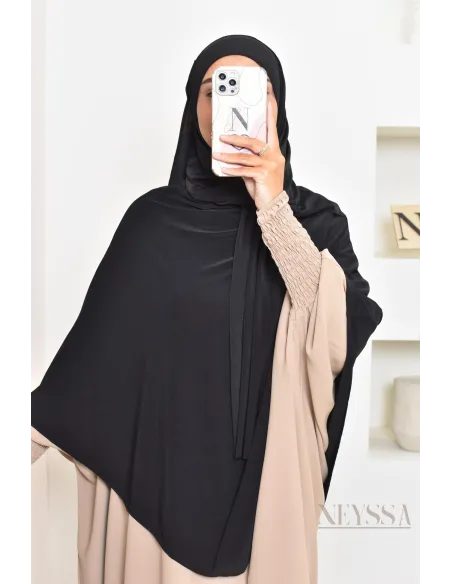 hijab Khimar jersey premium 2 en 1 modèle court, facile à enfiler, modest fashion