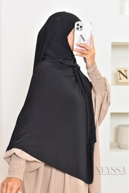 hijab Khimar jersey premium 2 en 1 modèle court, facile à enfiler, modest fashion