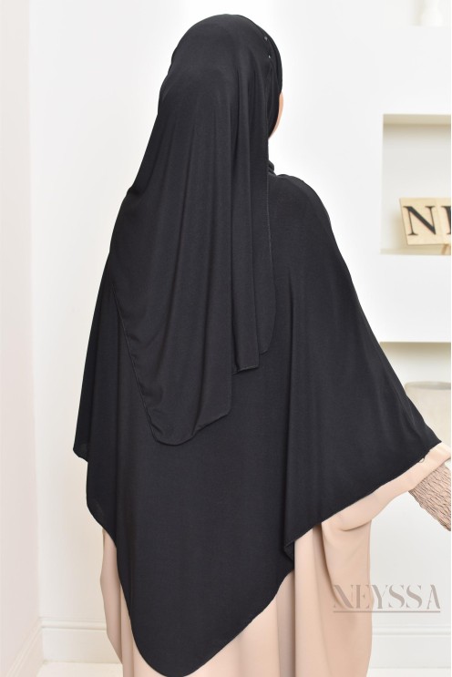 hijab Khimar jersey premium 2 en 1 modèle court, facile à enfiler, modest fashion