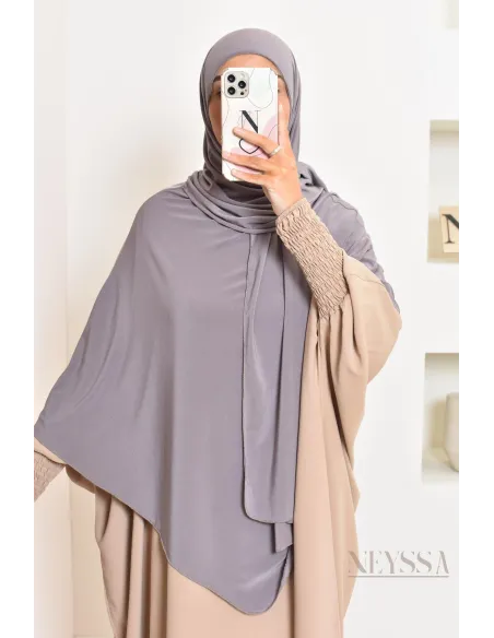 hijab Khimar jersey premium 2 en 1 modèle court, facile à enfiler, modest fashion