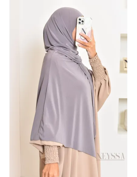 hijab Khimar jersey premium 2 en 1 modèle court, facile à enfiler, modest fashion