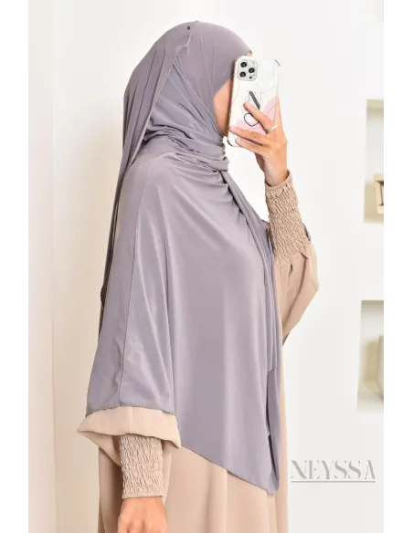 hijab Khimar jersey premium 2 en 1 modèle court, facile à enfiler, modest fashion