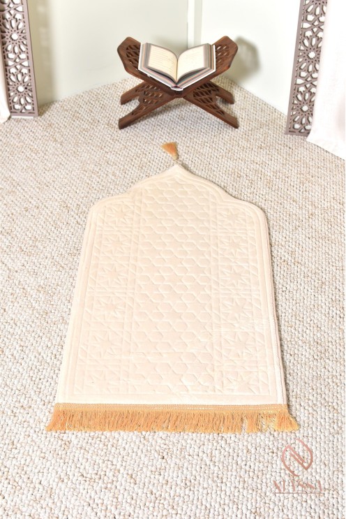 Tapis de prière islam enfant en velours épais, avec motif étoiles