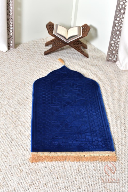 Islamischer Gebetsteppich Kind aus dickem Velours mit orientalischem Muster