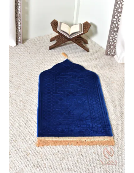 Islamischer Gebetsteppich Kind aus dickem Velours mit orientalischem Muster