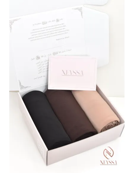 Box hijab jersey premium, haut de gamme, idée cadeau femme voilée