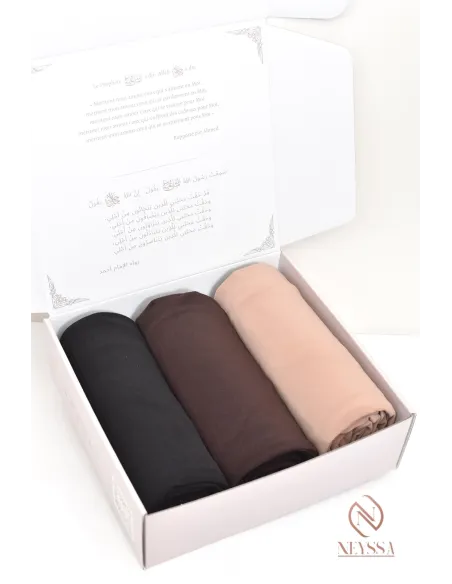 Box hijab jersey premium, haut de gamme, idée cadeau femme voilée
