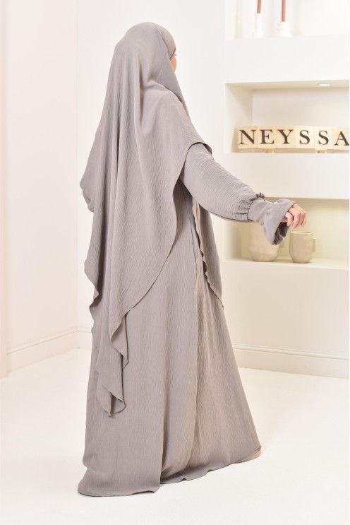 Ensemble abaya khimar soie de Jazz, tenue légiférée ample et fluide
