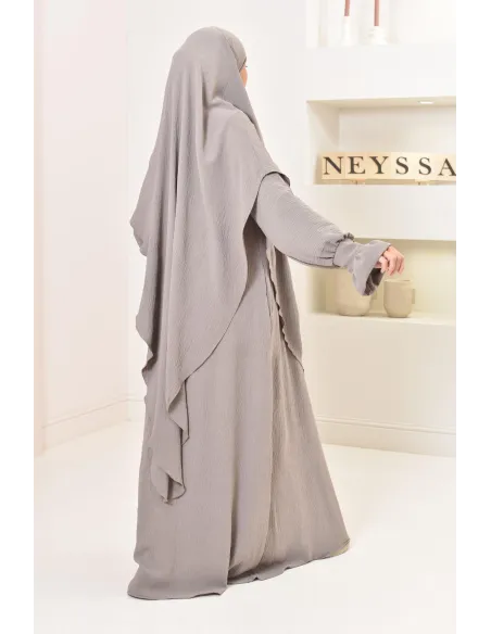 Ensemble abaya khimar soie de Jazz, tenue légiférée ample et fluide