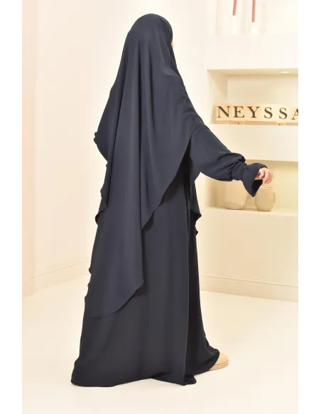 Jazz silk abaya khimar set, loose-fitting, flowing legal garment